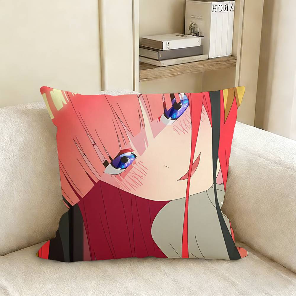 NNino NNakano Anime Various Sizes Square Pillow Case For Car Home Bedchamber Decor