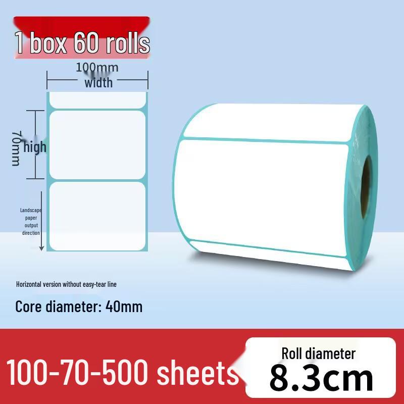 Durable Thermal Adhesive Paper for Barcode Labels: Wear-Resistant, Waterproof, Tearproof – Ideal for Delivery, Supermarket, and Cash Register Use.