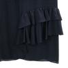 MIUMIU silk Short sleeve Frill one piece 42 Navy French sleeve Women Used
