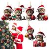 6/7pcs 2D Funny Cat Hanging Christmas Tree Ornament Animal Pendant Rearview Mirror Ornaments Car Gifts Animals Hanging Decor