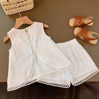 Cute Baby Girl Summer Outfit Set Trendy Sleeveless Vest Two Piece Clothing For Toddler Kids Fashion Casual Wear