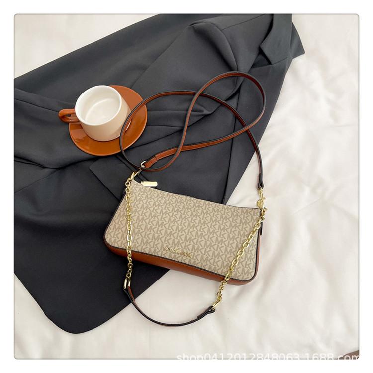 Bag Women's 2025 New One-Shoulder Oblique Cross Bag Portable Small Square Bag Premium Chain Underarm Bag One-Shoulder Crossbody Bag