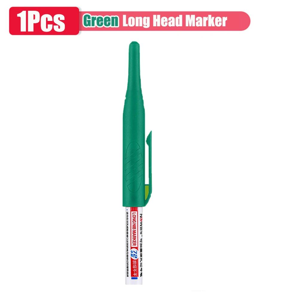 1-8pcs 32mm Long Head Markers Pen Multi-purpose for Woodworking Tile Decoration Deep Hole Marker Pens Red/Black/Blue/Green Ink