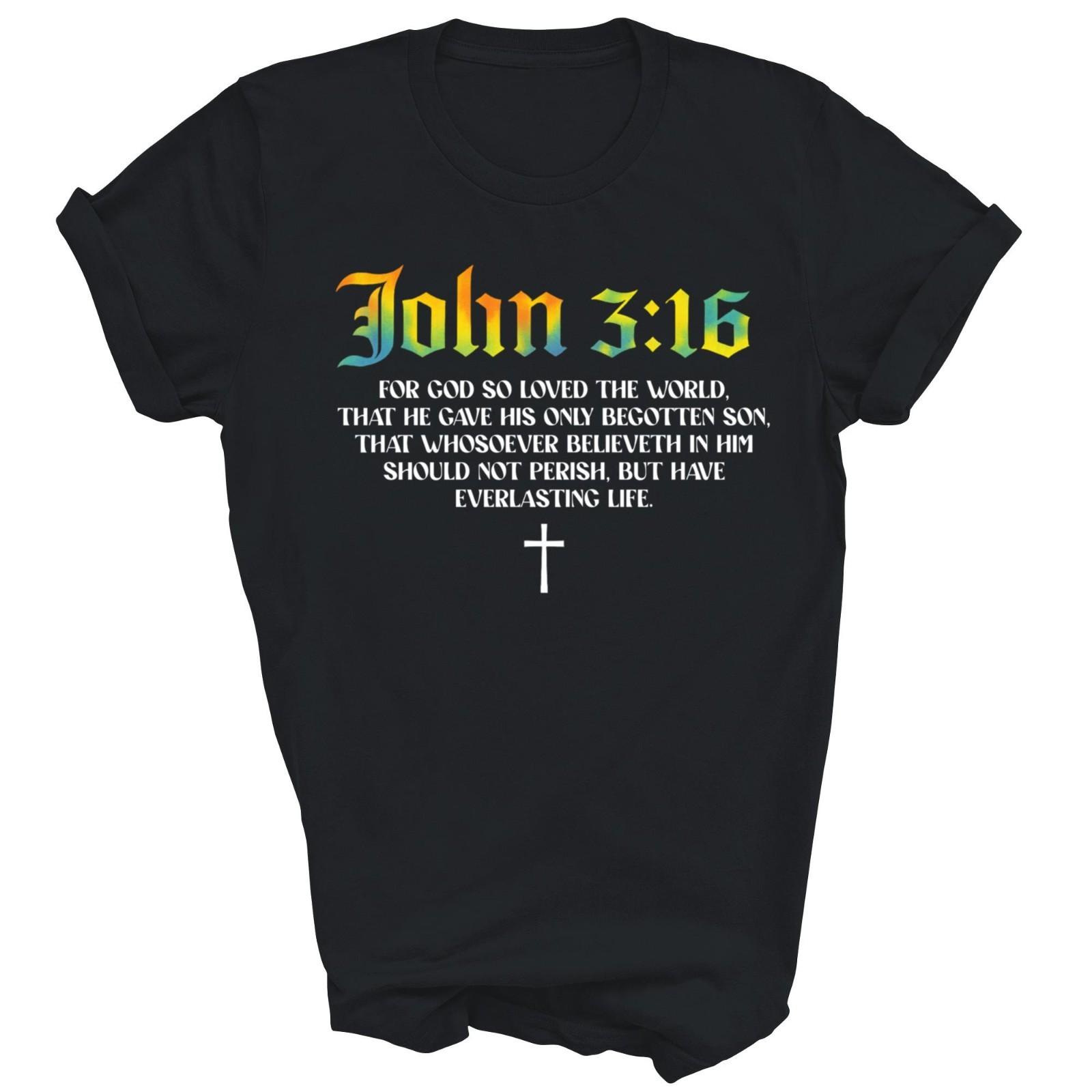John 3 16 Bible Verse Scripture Christian Unisex Shirt Gift T-Shirt L