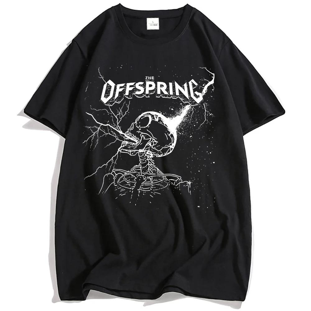 2025 The Offspring Рок-группа Supercharger Черная футболка Летняя Гранж Хип-хоп Эластичная одежда Унисекс Летняя хлопковая футболка Мода S