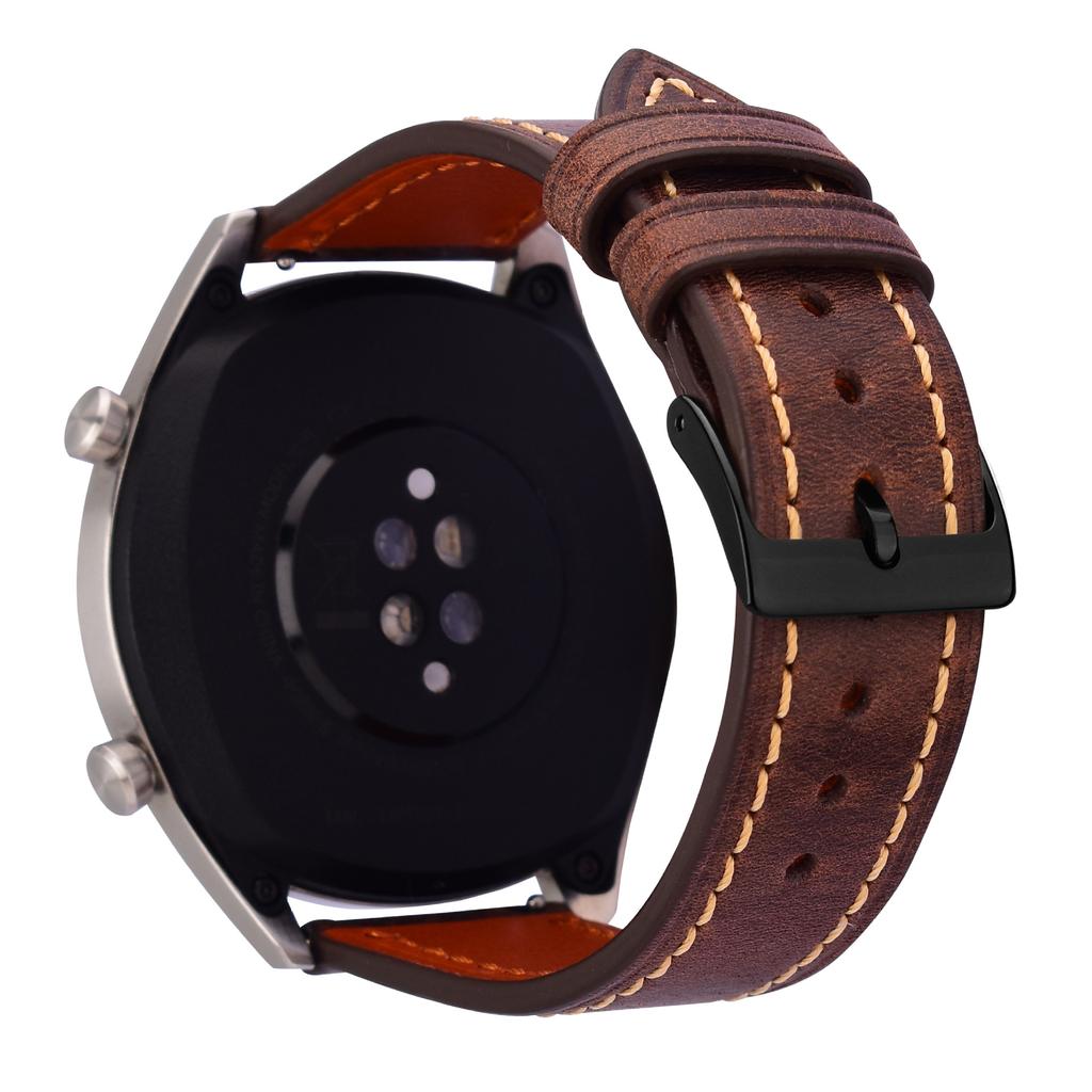 Applicable To Huawei Watch GT3 Leather Strap Men's Guochao Plain Leather Strap