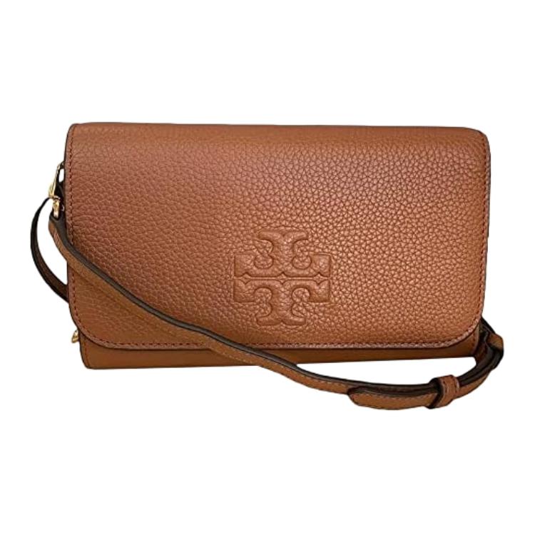 

Tory Burch Thea Zip Closure Detachable Adjustable Crossbody Shoulder Strap Leather Wallet Women crossbody bag Brown 75029-909 Basic Set (Bag+Dust Bag)