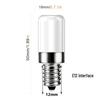 Screw Base LED Bulb for Refrigerator & Range Hood, 2W, Milk White, Compatible with E12/E14, 220V/110V