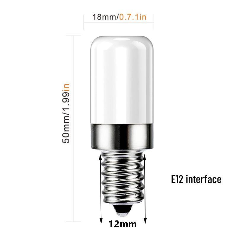 Screw Base LED Bulb for Refrigerator & Range Hood, 2W, Milk White, Compatible with E12/E14, 220V/110V