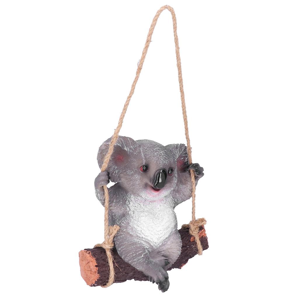 Pryskyřičná houpající se koala zvířecí model figurka socha závěsná ozdoba venkovní dekorace na dvůr