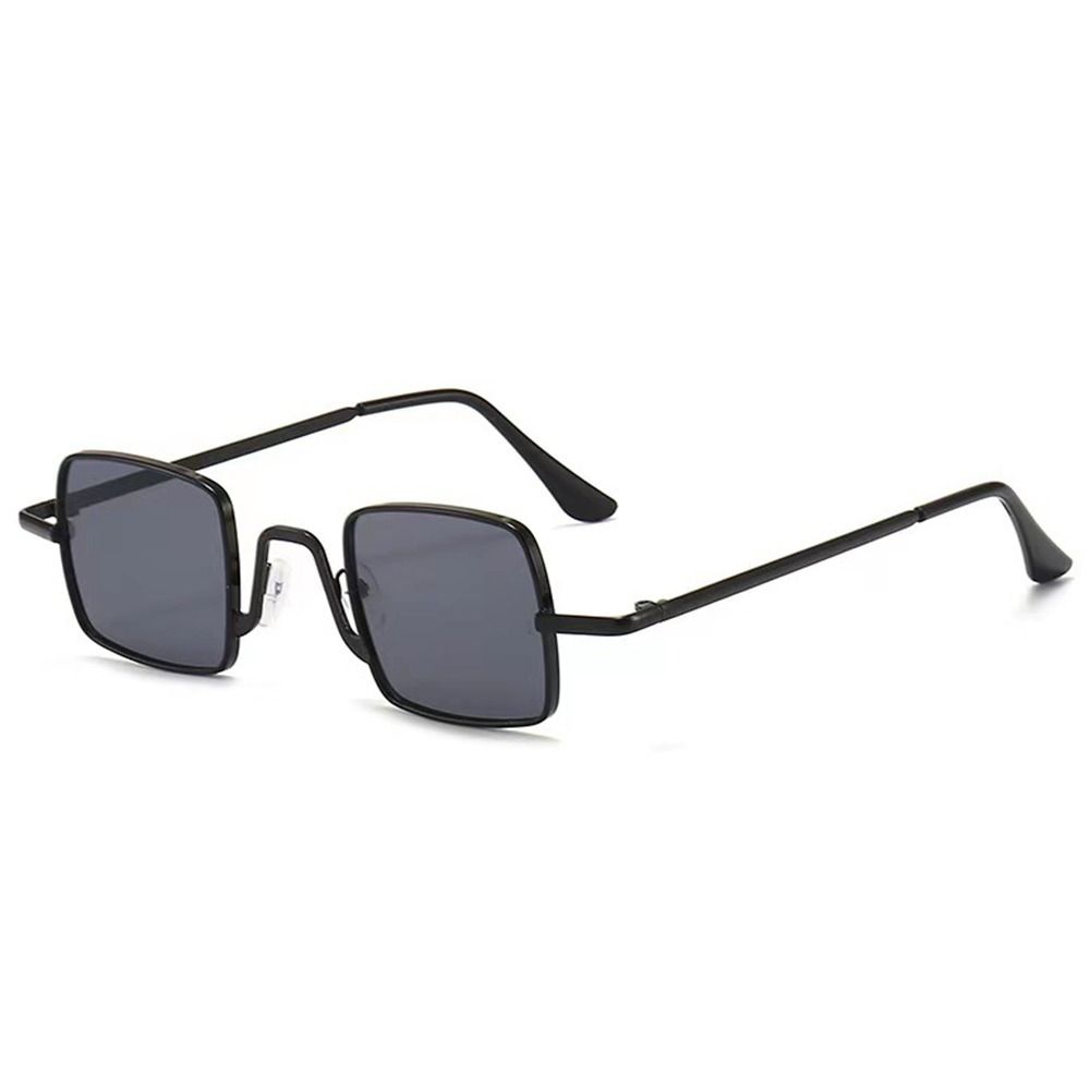 

Metal Frame Punk Sun Glasses UV400 90s Glasses Retro Hip Hop Shades for Women & Men Black-Gray