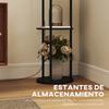 Floor Lamp, Shelves, 3 Color Temperatures, Remote Control, Black
