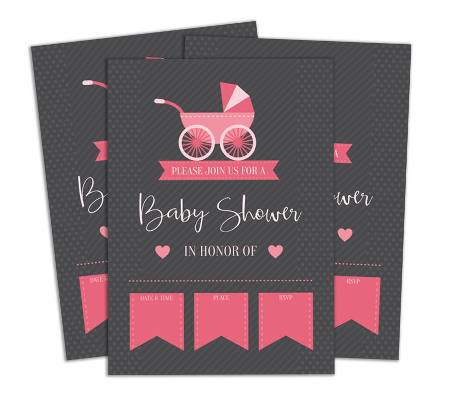 Darling Souvenir Baby Shower Invitation Card 28 Pcs Fill or Write In Blank Invites Printable Party Supplies