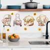 Self-adhesive English Tableware Stickers Cute Cartoon Sunflower Decal Kitchen Wall Stickers  Wall