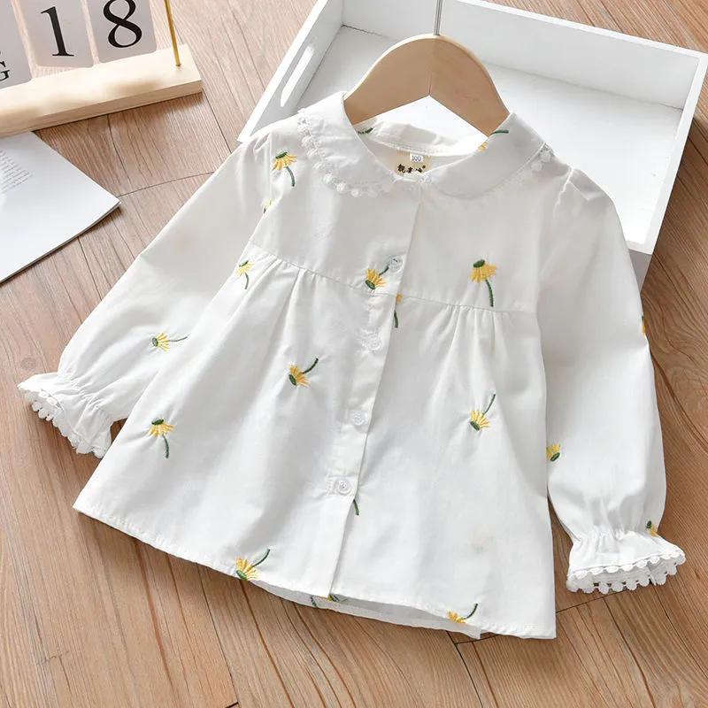 Mädchen Frühling Langarm Freizeitshirt Mittlere Kinder Design Floral Frisch Top