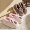 Cotton slippers autumn and winter home bag heel cartoon cotton mop warm velvet shoes platform couple hair slippers