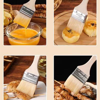 5Pcs Paint Brush 1/2/3 Inch Wooden Handle BBQ Brush for Wall and Furniture Paint Tool Painting Brushes Set Artist Paint Brushes