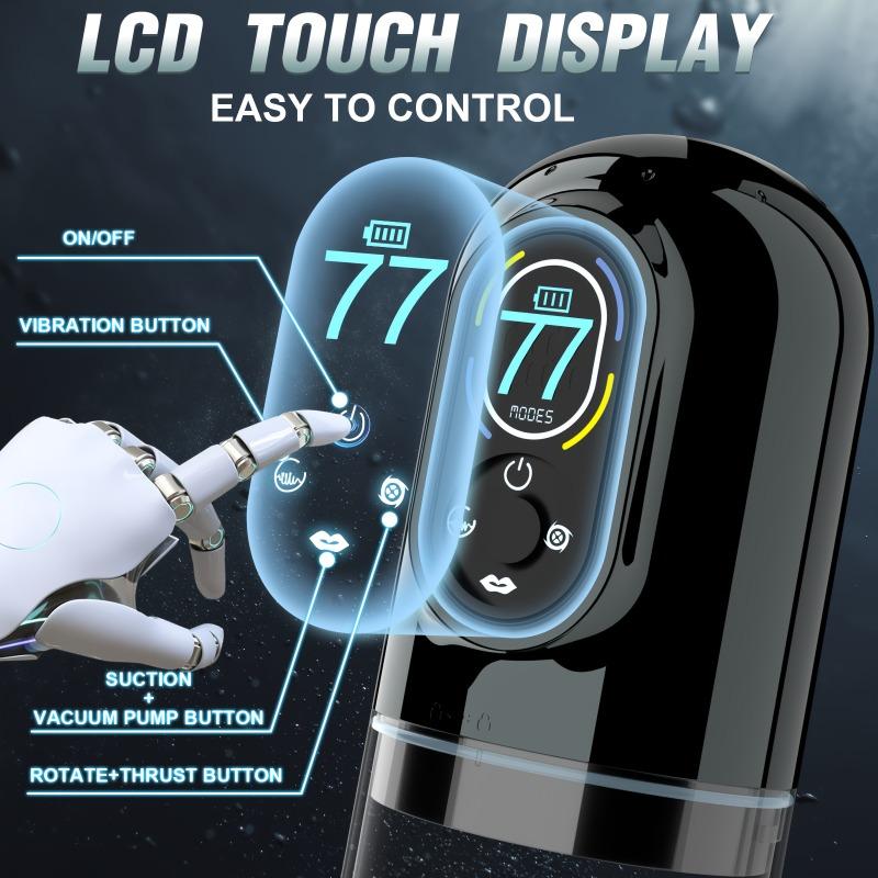 6 in 1 Male Masturbator Vacuum Penis Pump with Upgrade Telescopic Sucking Licking Vibrating Adults Sex Toys for Men Trainer