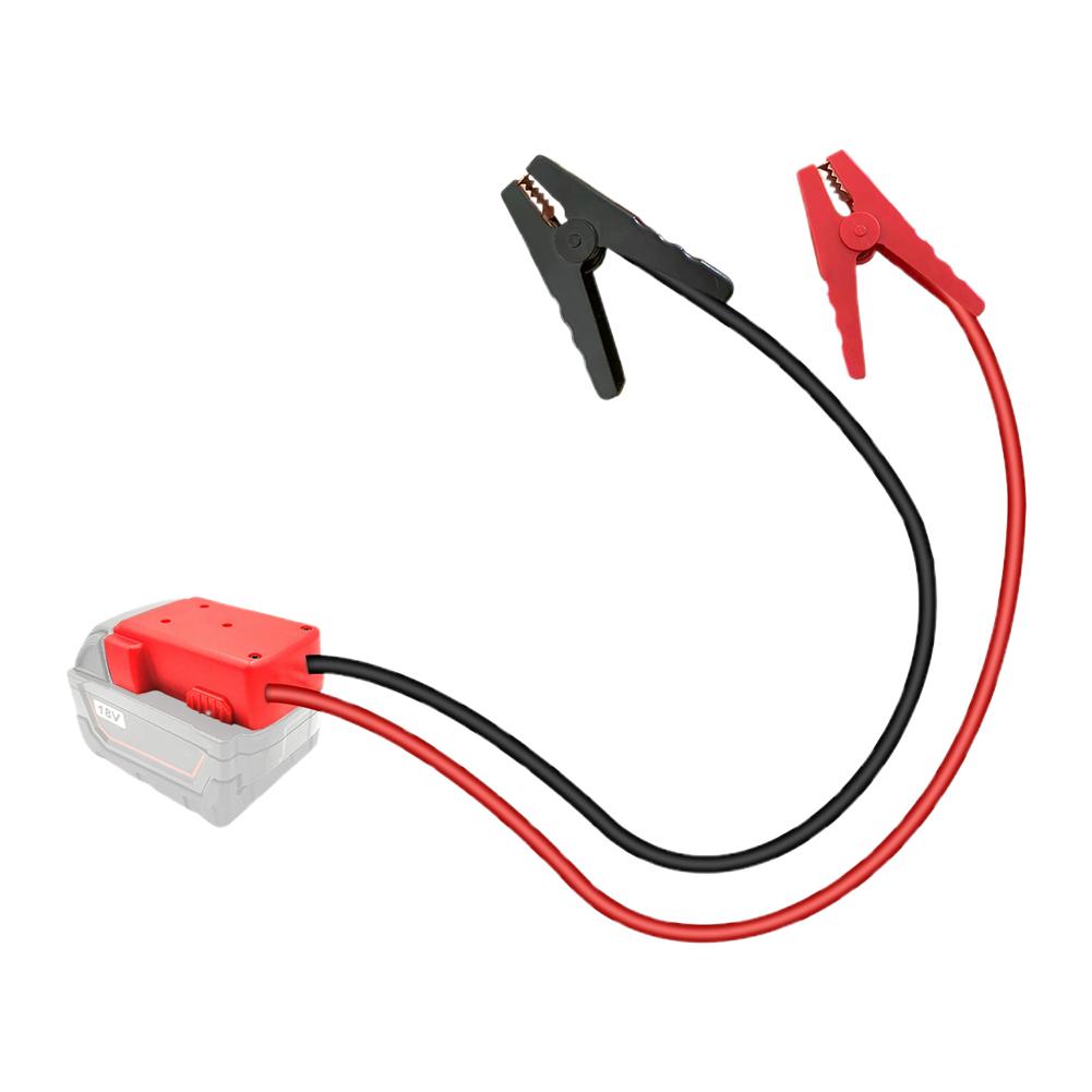 18V Battery Adapter Jump Starter, Anti-Spark Jumper Cable Clamps, Emergency Car Battery Booster for Dead Vehicle