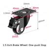 2pcs 1.5 inch 2inch Heavy Duty Black Swivel Castor Wheels Trolley Furniture Caster PP Material Flat Brake Gold Drill Caster