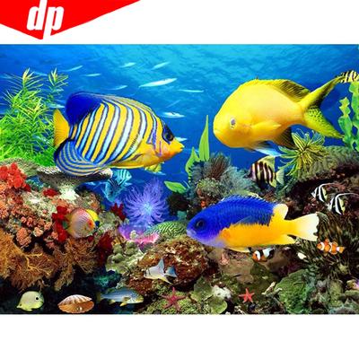 Pittura diamante fondale marino pesce strass mosaico diamante ricamo punto croce