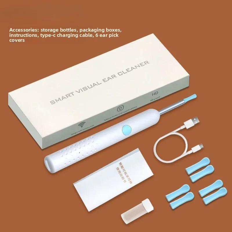 Smart Visual Ear Cleaner with Camera Ear Sticks USB C Charging Ear Wax Removal Tool WIFI Connection 6 LED Lights Earpick