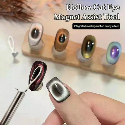 Cat Eye Magnet Silver DIY French Wide Rabbit Hollow Heart Magnet Tools Nail Art Salon Professional Gel Polish Cat Eye Nail Tools