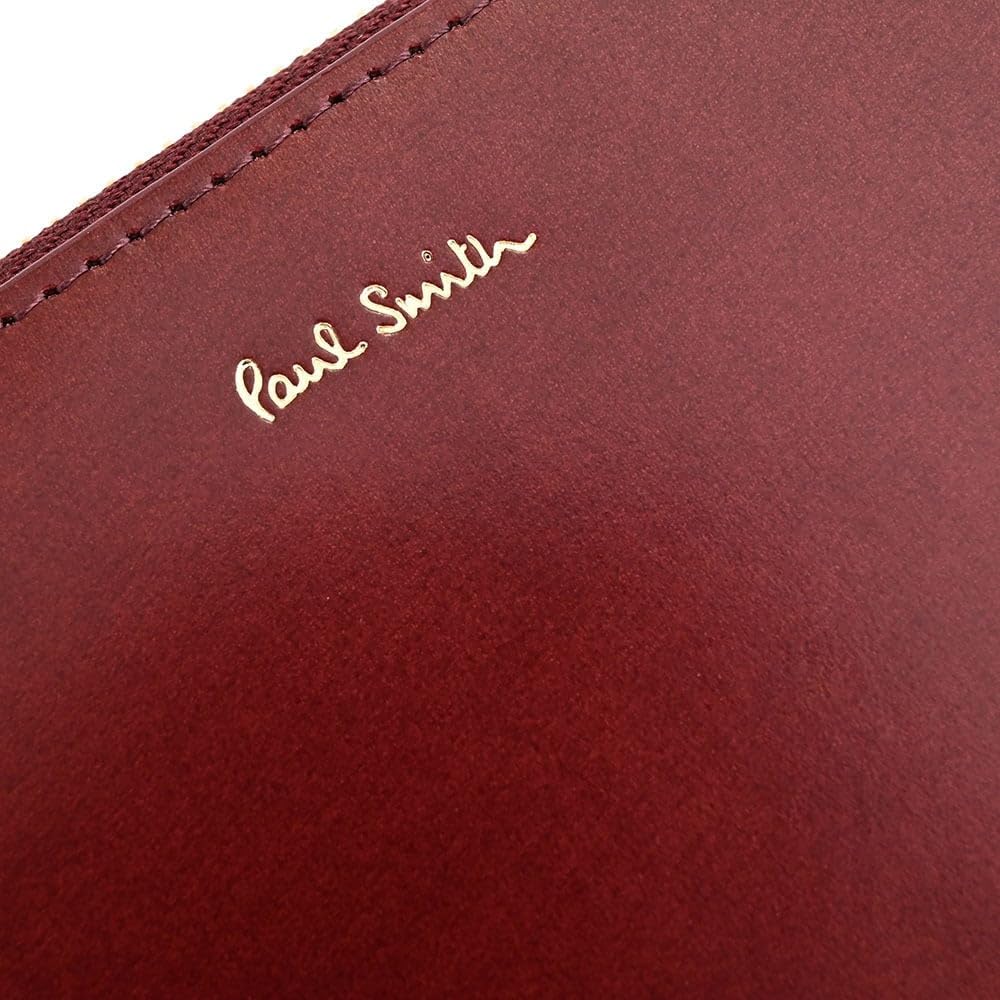 Paul Smith Leather Luxe Shine Cowhide Long Bordeaux Men's Zip-Around Wallet,