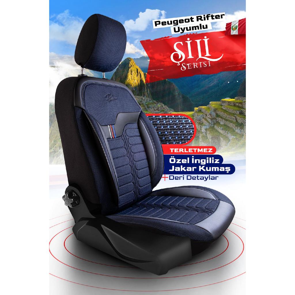 Panda Chile Series British Jacquard Fabric Peugeot Rifter Compatible Car Seat Cover - Full Set Compatible for All Vehicles Universal