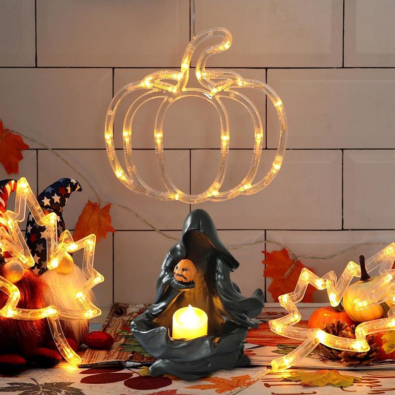 Pumpkin ghost candle candle holder Halloween decoration ornaments decorative candle holder desktop home decoration