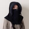 Winter cycling windproof Lei Feng hat cold warm hat women's scarf integrated pullover hat simple head hat