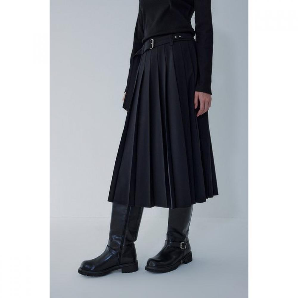 Vov Stretch Belted Pleated Skirt 7156135002