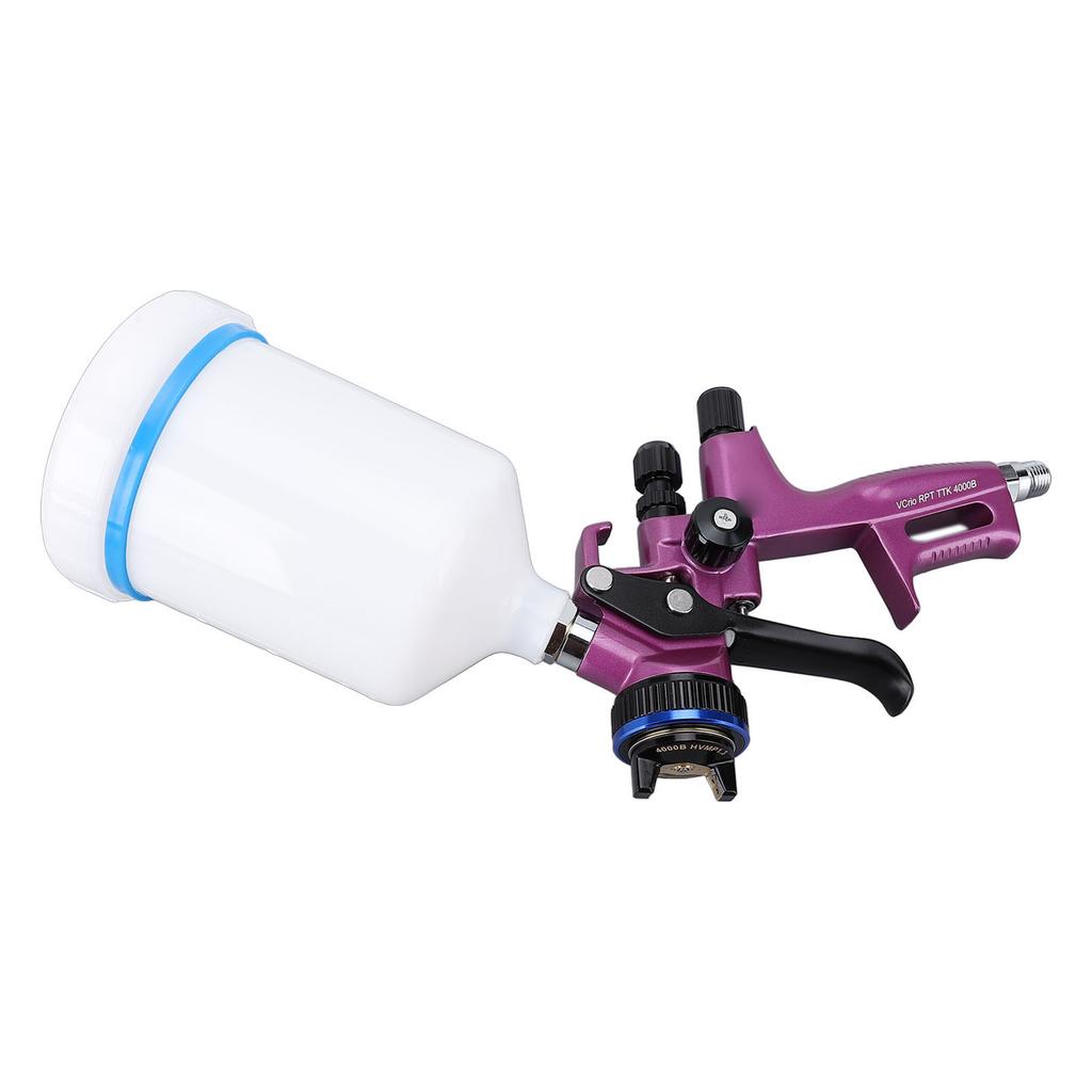 HVLP Spray Gun Kit with 1.3mm Tip 600ml Cup Professional Paint Sprayer 4000B for Furniture Wall Art