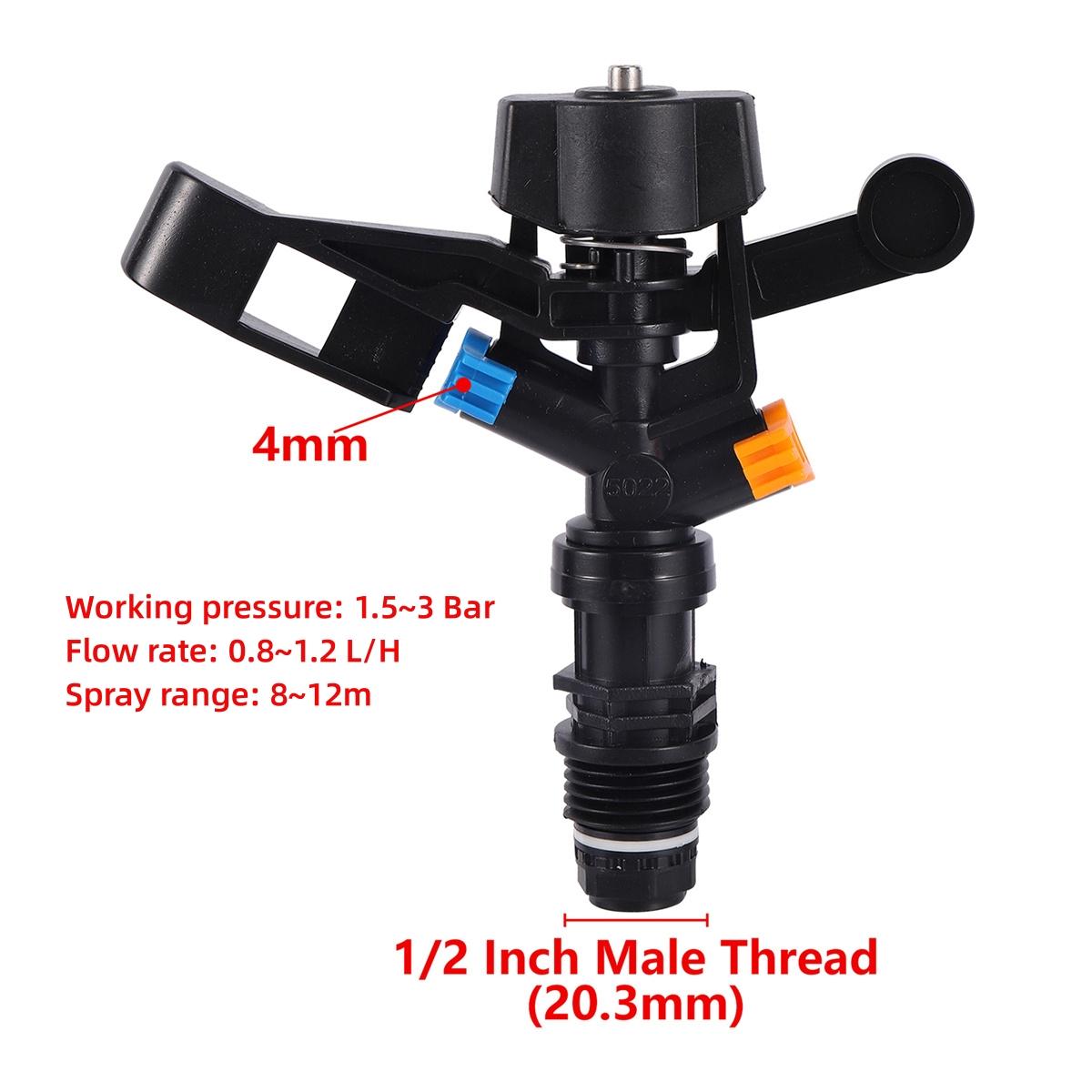 

1/2 Male Thread Rotating Rocker Sprinkler Stainless Steel Tripod Auto-Rotary Garden Lawn Orchard Greenhouse Irrigation Sprayer