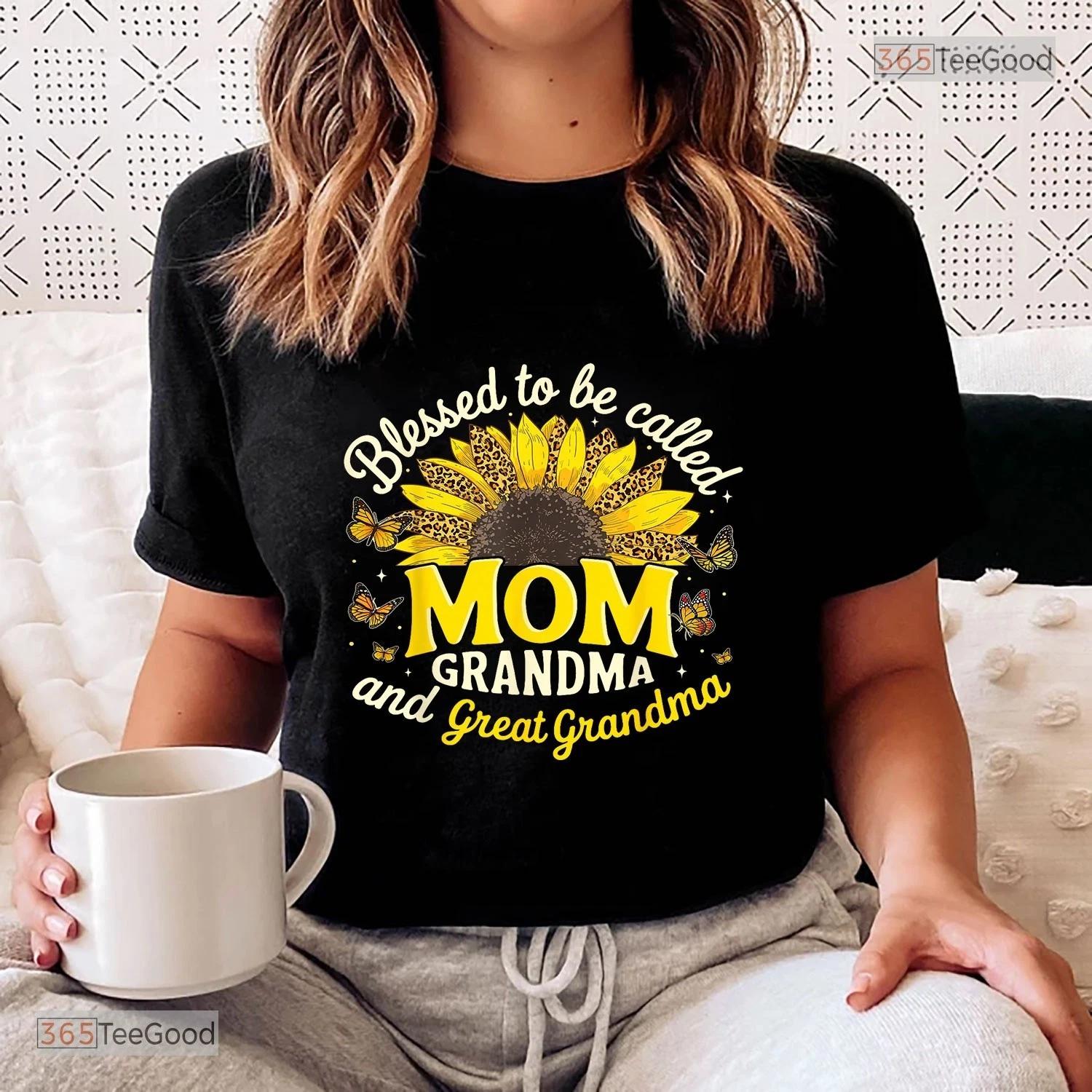 Blessed To Be Called Mom Shirt - Grandma Great Grandma Mother s Day Tee 2XL