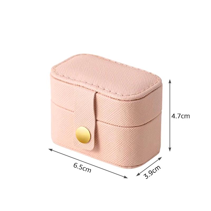 Мини-шкатулка для украшений Портативная Маленькая Шкатулка для Хранения Украшений Минималистичный Стиль Многофункциональная Дорожная Шкатулка для Серёг Ожерелий Колец