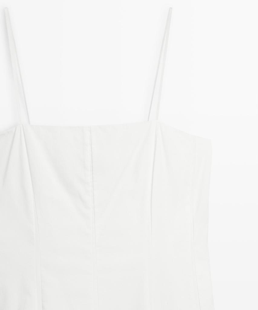Masimodutti Cotton Poplin Strap Midi Dress