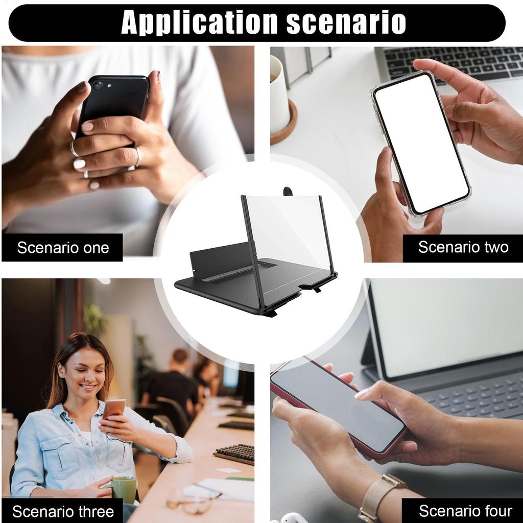 Portable 3D Video Magnifier Desktop Projector Turns Phone into Big Screen for Travel Breaks Home Entertainment Seniors