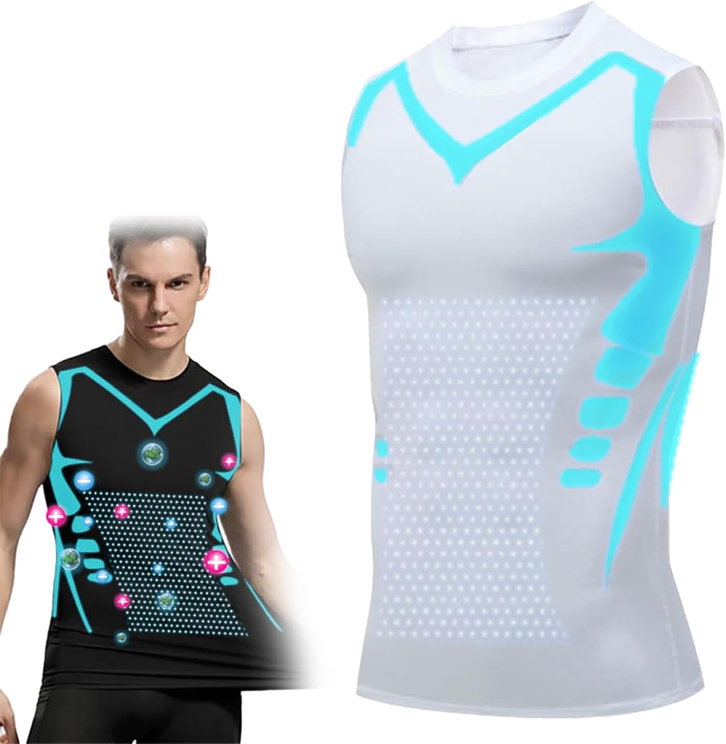 

Новая версия жилета Energxcel Ionic Shaping Vest, удобная и дышащая ткань Ice-Silk для мужчин, помогающая создать идеальное тело Medium белый