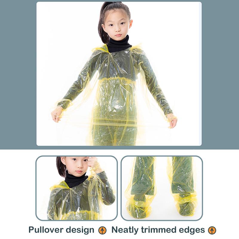 Child Disposable Raincoat Outdoor Hiking Rafting Mountaineering Water Projects With Disposable Rain Poncho