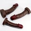 Schwarzer Dildo mit Pilzkopf – Zweischichtiges Silikon, weich und realistisch, starker Saugnapf, 3 Größen, Unisex-Anal- und Vaginalplug – Sexspielzeug für Erwachsene