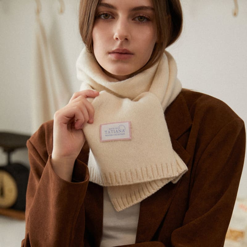 Tatiana French Knit 100% Wool Muffler MF8102 2 Colors