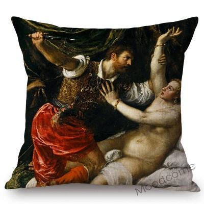 Neoclassic Italian Renaissance Titian Christian Bible Theme Painting Venus Home Decor Sofa Pillow Case Vintage Art Cushion Cover