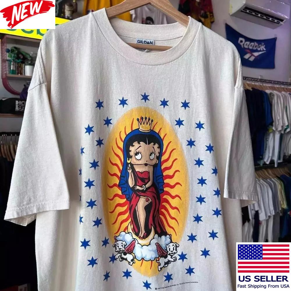 

SALE Betty Boop Rare Design Retro Style White Unisex Classic Style S-5XL Unisex T-Shirt XXL