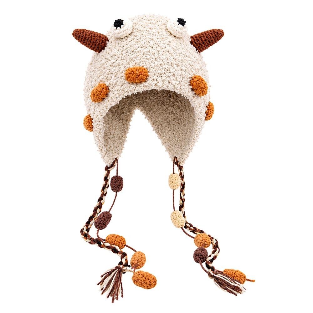 Ear Protection Plush Knitted Hat Windproof Beanies Hat Versatile Pullover Caps Autumn Winter