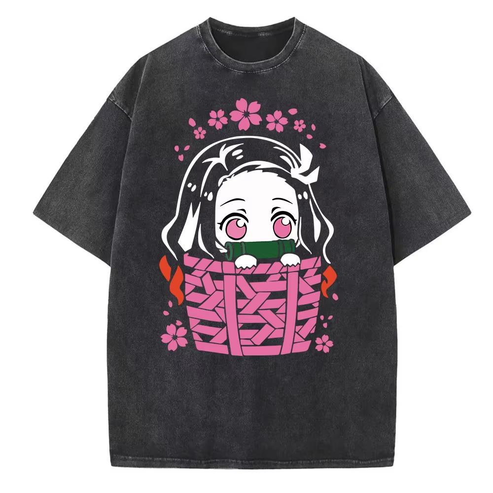 2026 New Yokohamastyle Anime Demon Slayer Character Kamado Tidous Waterwashed Tshirt