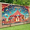 One 2D Background Banner, an Exciting Animal Display for Circus Performances, Polyester Fabric Wall Coverings