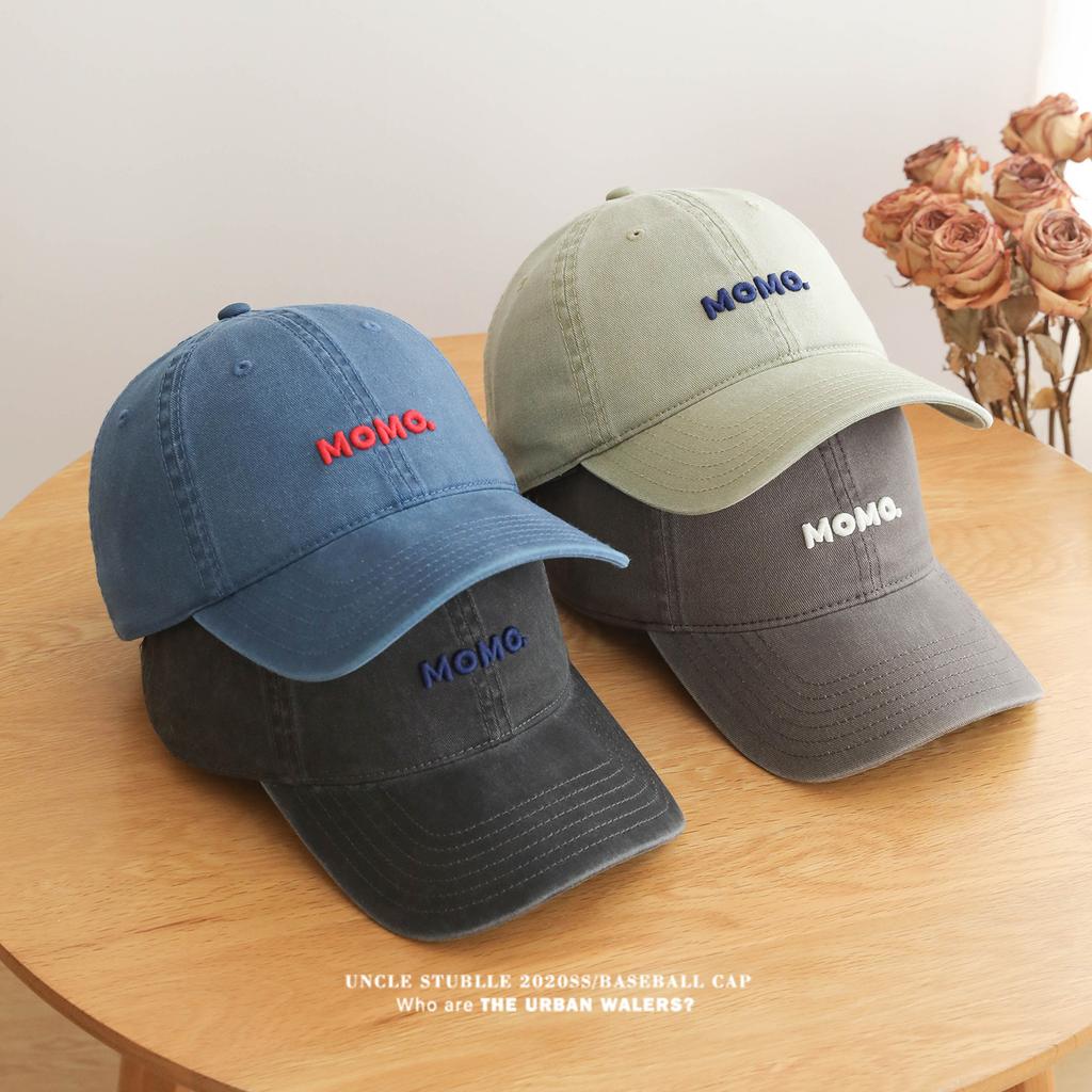 Unisex All-Season Cotton Baseball Cap With Simple Letter Embroidery Sun-Shading Duckbill Korean Soft Top Hat For Men And Women