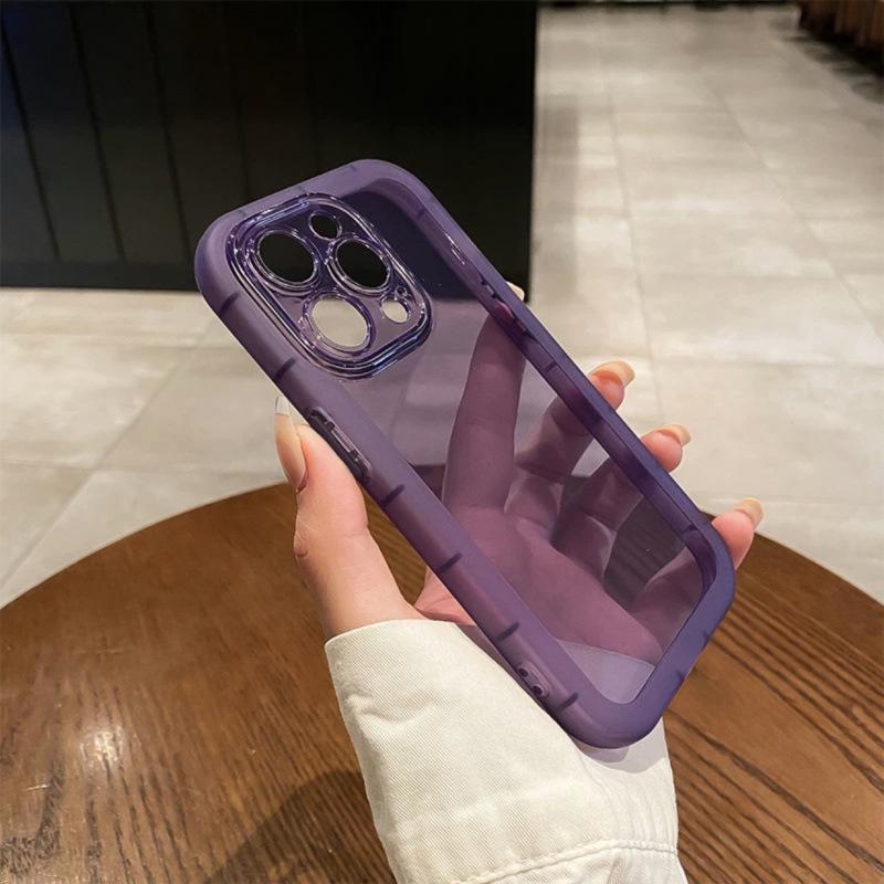 Dark Purple Silicone Phone Case for iPhone 8/7 Plus/11/12/14 - Transparent and Protective