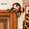 Holiday Door Decor Christmas Wooden Topper, Funny Snowman Nutcracker Penguin Angel Santa Claus Indoor Decoration Frame Corner Sign for Window